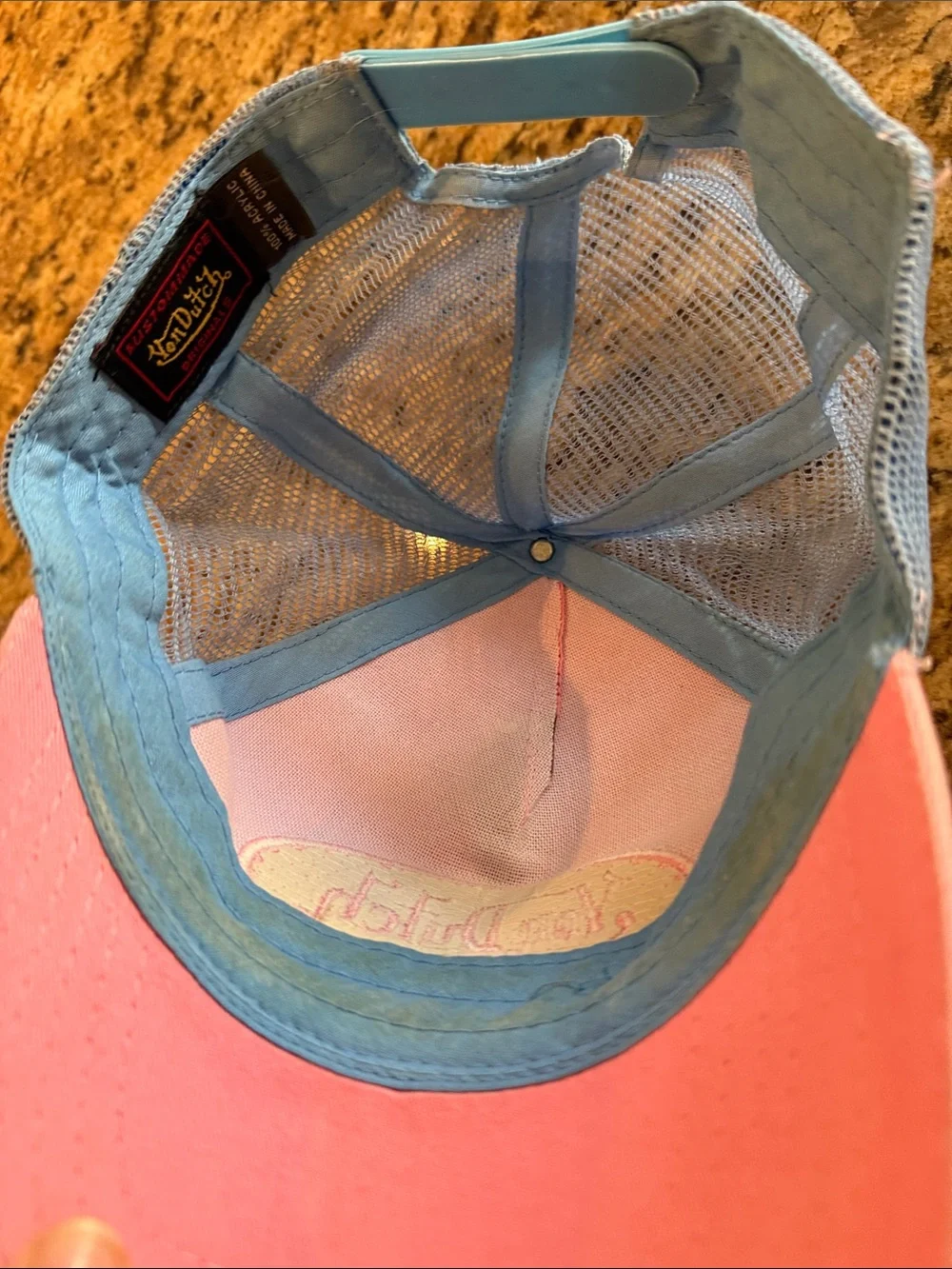 Von Dutch Vintage Blue, Pink & Yellow Argyle Trucker Hat